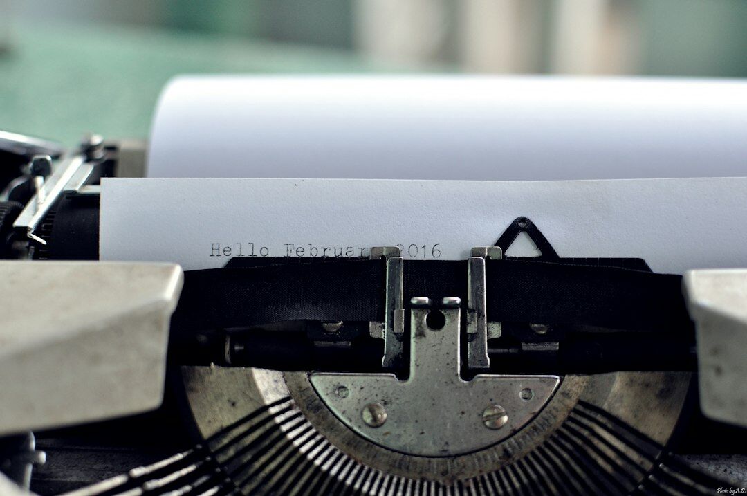 typewriter with paper