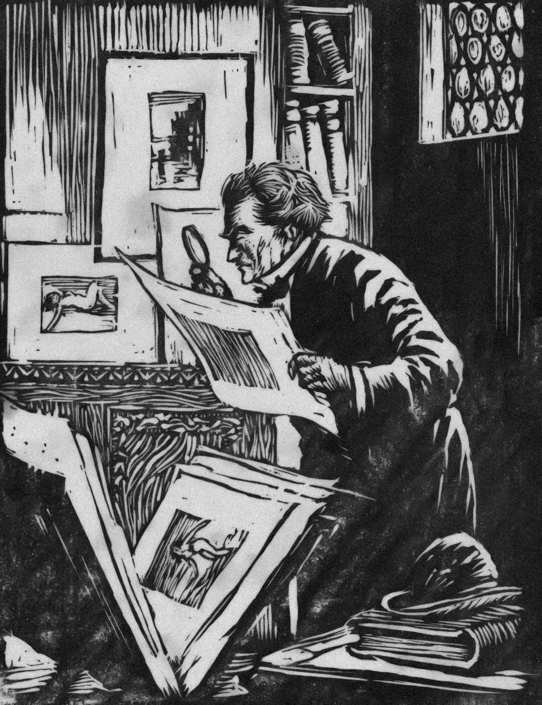 vintage detective illustration