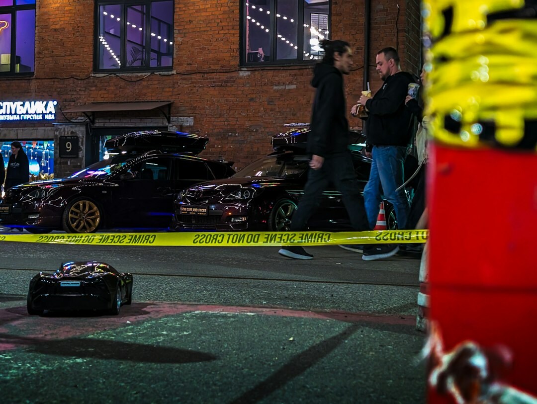 detective investigating crime scene